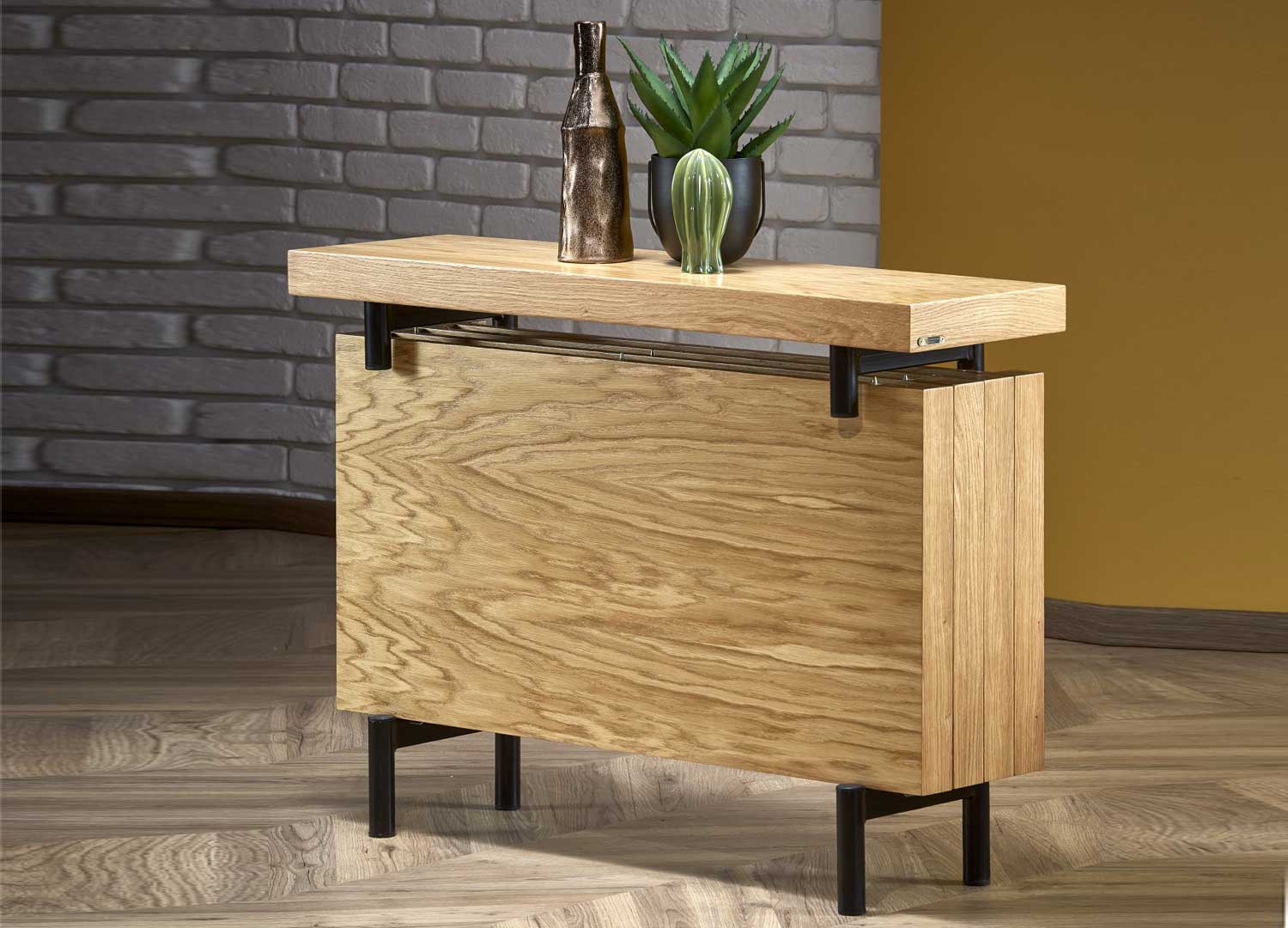 console avec rangement pour table ronde extensible